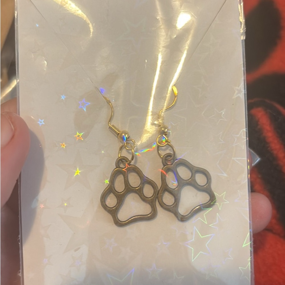 Paw Print Dangle Earrings